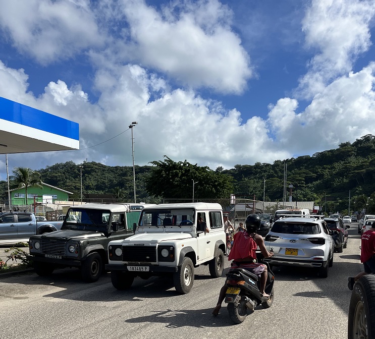 Traffic jam in Bora Bora